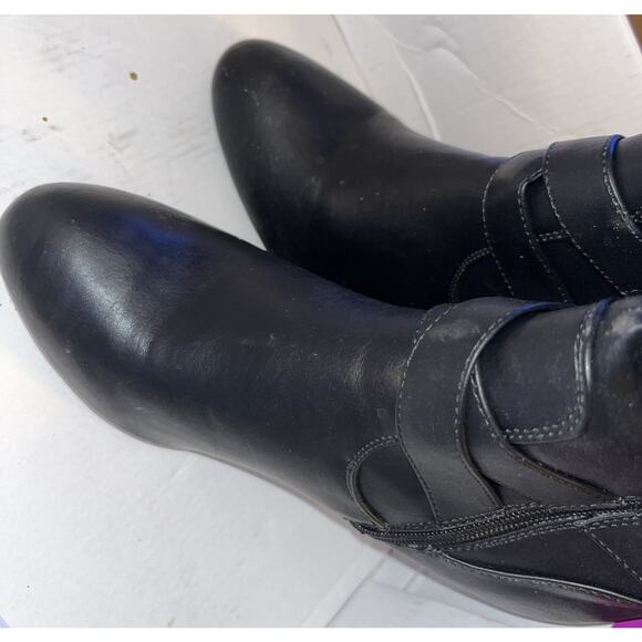 Rampage Ellesandra Faux Leather Knee High Boot BLACK Smooth Size 8 M, side Zip - Picture 5 of 16